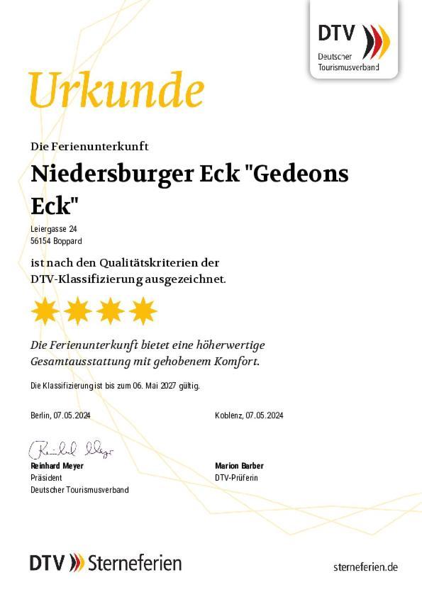 Niedersburger Eck, Wandern, Radfahren, Geniessen, Erholen Apartment Бопард Екстериор снимка